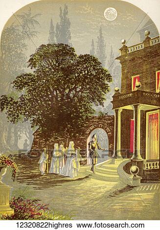 The Pilgrims Arriving at the Inn. Illustration by A. F. Lydon. From the book The Pilgrims Progress by John Bunyan published c. 1880. View Large Photo Image Stock Photograph - The Pilgrims Arriving at the Inn. Illustration by A. F. Lydon. From the book The Pilgrims Progress by John Bunyan published c. 1880.. Fotosearch