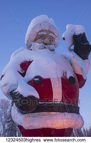 The Santa Claus statue outside the Santa Claus House in North Pole; Alaska, United States of America View Large Photo Image Stock Photograph - The Santa Claus statue outside the Santa Claus House in North Pole; Alaska, United States of America. Fotosearch