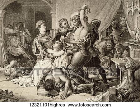 The seizure of Roger de Mortimer in Nottingham Castle 1330. Roger de Mortimer, 3rd Baron Mortimer, 1st Earl of March, 1287 to 1330. English nobleman and powerful Marcher lord. From Illustrations of English and Scottish History published 1882. View Large Photo Image Stock Photograph - The seizure of Roger de Mortimer in Nottingham Castle 1330. Roger de Mortimer, 3rd Baron Mortimer, 1st Earl of March, 1287 to 1330. English nobleman and powerful Marcher lord. From Illustrations of English and Scottish History published 1882.. Fotosearch