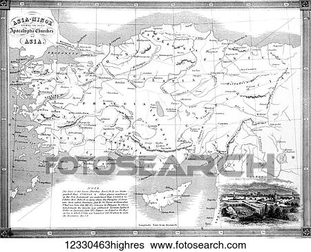 The Self-Interpreting Family Bible, Brown, Rev. John. Circa 1880. Line block etching. A map of the seven apocalyptic churches of Asia. View Large Photo Image Stock Photograph - The Self-Interpreting Family Bible, Brown, Rev. John. Circa 1880. Line block etching. A map of the seven apocalyptic churches of Asia.. Fotosearch