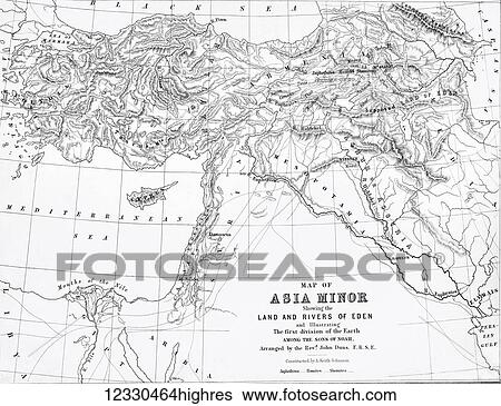 The Self-Interpreting Family Bible, Brown, Rev. John. Circa 1880. Line block etching, map of Asia Minor showing rivers of Eden. Illustrating first division of the earth among the sons of Noah. Arranged by Rev John Duns F. R. S. E. Japhethites,... View Large Photo Image Stock Photograph - The Self-Interpreting Family Bible, Brown, Rev. John. Circa 1880. Line block etching, map of Asia Minor showing rivers of Eden. Illustrating first division of the earth among the sons of Noah. Arranged by Rev John Duns F. R. S. E. Japhethites,.... Fotosearch