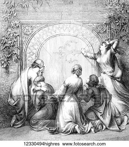 The Self-Interpreting Family Bible, Brown, Rev. John. Circa 1880. Line block etching. The foolish virgins View Large Photo Image Stock Photograph - The Self-Interpreting Family Bible, Brown, Rev. John. Circa 1880. Line block etching. The foolish virgins. Fotosearch