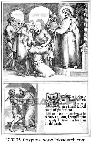 The Self-Interpreting Family Bible, Brown, Rev. John. Circa 1880. Line block etching. Therefore the kingdom of Heaven likened to a certain king View Large Photo Image Stock Photograph - The Self-Interpreting Family Bible, Brown, Rev. John. Circa 1880. Line block etching. Therefore the kingdom of Heaven likened to a certain king. Fotosearch