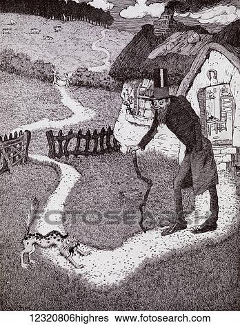 There Was A Crooked Man. From the picture by Sidney H Sime from the book Princess Marie-Jos's Children's Book published 1916. View Large Photo Image Stock Photograph - There Was A Crooked Man. From the picture by Sidney H Sime from the book Princess Marie-Jos's Children's Book published 1916.. Fotosearch