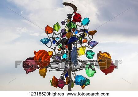 Stock Photograph - Three Glassinators, sculpture by Andrew Carson, on display at the Cafesjian Museum of Art in the Yerevan Cascade; Yerevan, Armenia. Fotosearch