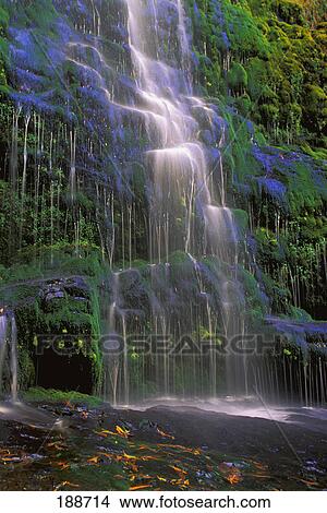 Time delay of waterfall on green cliff View Large Photo Image Picture - Time delay of waterfall on green cliff. Fotosearch