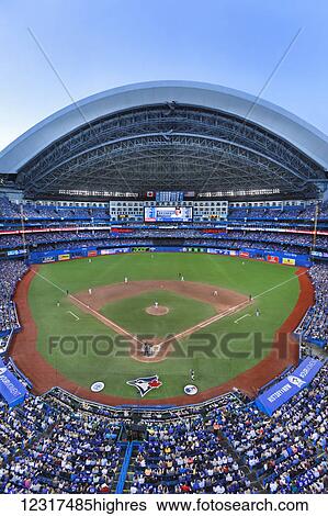 Toronto Blue Jays baseball game at the Rogers Centre; Toronto, Ontario, Canada View Large Photo Image Stock Photograph - Toronto Blue Jays baseball game at the Rogers Centre; Toronto, Ontario, Canada. Fotosearch