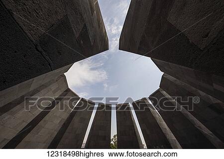 Twelve slabs positioned in a circle, representing the twelve lost provinces in present-day Turkey at the Armenian Ge0cide memorial complex on Tsitsernakaberd hill; Yerevan, Armenia View Large Photo Image Stock Photograph - Twelve slabs positioned in a circle, representing the twelve lost provinces in present-day Turkey at the Armenian Ge0cide memorial complex on Tsitsernakaberd hill; Yerevan, Armenia. Fotosearch