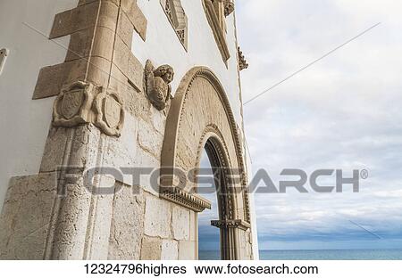 Stock Photograph - Walls of Maricel Palace; Sitges, Barcelona province, Spain. Fotosearch