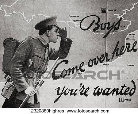 Wartime Recruitment Poster. From the magazine Twenty Years After The Battlefields of 1914-1918 Then and Now by Sir Ernest Swinton published 1938. View Large Photo Image Stock Photograph - Wartime Recruitment Poster. From the magazine Twenty Years After The Battlefields of 1914-1918 Then and Now by Sir Ernest Swinton published 1938.. Fotosearch