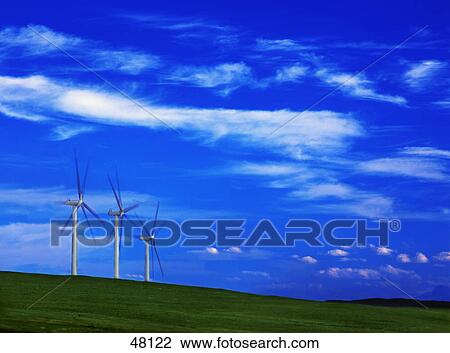 Wind generators on hill crest View Large Photo Image Stock Image - Wind generators on hill crest. Fotosearch