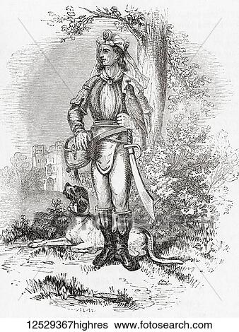 A grand falconer. The Grand Falconer is an hereditary position that dates from medieval times, and belongs to the Duke of St. Albans. From Old England: A Pictorial Museum, published 1847. View Large Photo Image Stock Photograph - A grand falconer. The Grand Falconer is an hereditary position that dates from medieval times, and belongs to the Duke of St. Albans. From Old England: A Pictorial Museum, published 1847.. Fotosearch