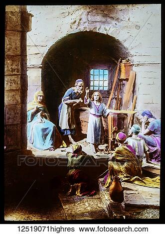 A hand coloured magic lantern slide circa 1900. The 'Statutype' series of the life and work of Christ on Earth. This is a very fine and entirely new set of Slides, photographed from an original series of models sculptured by the French artist,... View Large Photo Image Stock Photograph - A hand coloured magic lantern slide circa 1900. The 'Statutype' series of the life and work of Christ on Earth. This is a very fine and entirely new set of Slides, photographed from an original series of models sculptured by the French artist,.... Fotosearch