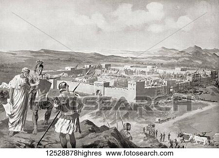 Stock Photograph - A Latin colony, a Roman settlement in conquered territory. From Hutchinson's History of the Nations, published 1915.. Fotosearch