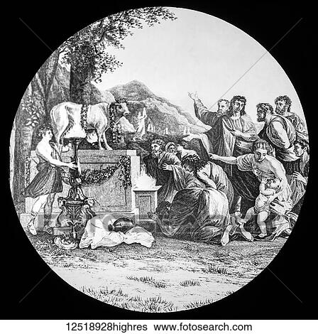 A magic lantern slide circa 1900. Religious slides. Exodus 32 the Golden Calf View Large Photo Image Stock Photograph - A magic lantern slide circa 1900. Religious slides. Exodus 32 the Golden Calf. Fotosearch