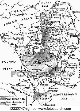 A map of feudal France in 987. From Hutchinson's History of the Nations, published 1915. View Large Photo Image Stock Photograph - A map of feudal France in 987. From Hutchinson's History of the Nations, published 1915.. Fotosearch