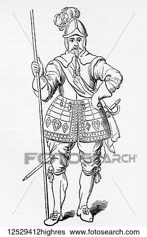 A pikeman, 1635. From Old England: A Pictorial Museum, published 1847. View Large Photo Image Stock Photograph - A pikeman, 1635. From Old England: A Pictorial Museum, published 1847.. Fotosearch
