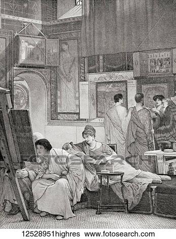 Stock Photograph - A Roman art gallery. From Hutchinson's History of the Nations, published 1915.. Fotosearch