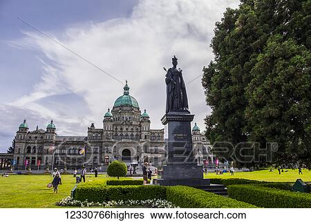 A Statue Of Queen Victoria Fronts The British Columbia Parliament Buildings; Victoria, British Columbia, Canada View Large Photo Image Stock Photograph - A Statue Of Queen Victoria Fronts The British Columbia Parliament Buildings; Victoria, British Columbia, Canada. Fotosearch