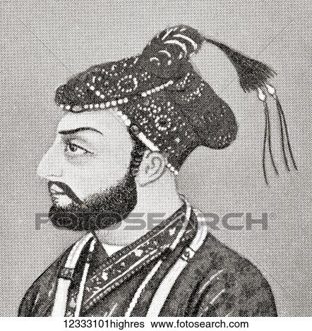 Stock Photograph - Abu'l Muzaffar Muin ud-din Muhammad Shah Farrukh-siyar Alim Akbar Sani Wala Shan Padshah-i-bahr-u-bar (Shahid-i-Mazlum), aka Farrukhsiyar, 1685 1719. Mughal emperor from 1713 to 1719. From Hutchinson's History of the Nations, published 1915.. Fotosearch