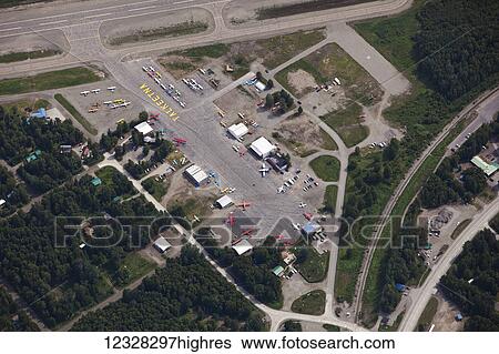 Aerial View Of Talkeetna Airport, Southcentral Alaska, USA View Large Photo Image Stock Photograph - Aerial View Of Talkeetna Airport, Southcentral Alaska, USA. Fotosearch