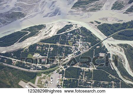 Aerial View Of Talkeetna, And The Susitna And Talkeetna Rivers, Southcentral Alaska, USA View Large Photo Image Stock Photograph - Aerial View Of Talkeetna, And The Susitna And Talkeetna Rivers, Southcentral Alaska, USA. Fotosearch