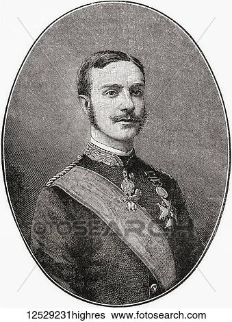 Stock Photograph - Alfonso XII, 1857 1885. King of Spain. From Ward and Lock's Illustrated History of the World, published c. 1882.. Fotosearch