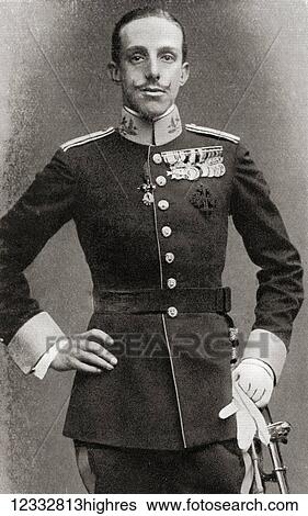 Stock Photograph - Alfonso XIII, 1886 1941. King of Spain. From Hutchinson's History of the Nations, published 1915.. Fotosearch