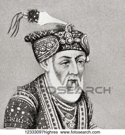 Stock Photograph - Ali Gauhar, 1728 1806, aka Shah Alam II. Sixteenth Mughal Emperor. From Hutchinson's History of the Nations, published 1915.. Fotosearch