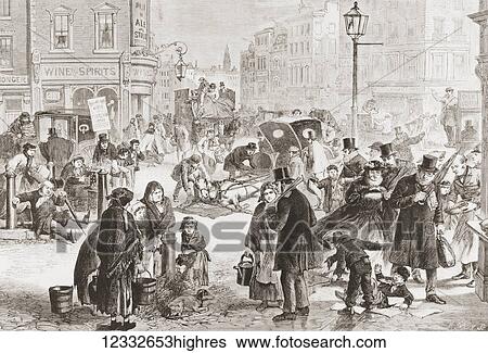An icy cold day in London, England in the 19th century. From L'Univers Illustre published 1867. View Large Photo Image Stock Photograph - An icy cold day in London, England in the 19th century. From L'Univers Illustre published 1867.. Fotosearch