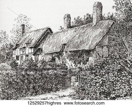 Anne Hathaway's Cottage, Stratford-upon-Avon, England. Anne Hathaway, 1556 1623. Wife of William Shakespeare, 1564 (baptised) 1616. English poet, playwright and actor. From A Life of William Shakespeare, published 1908. View Large Photo Image Stock Photograph - Anne Hathaway's Cottage, Stratford-upon-Avon, England. Anne Hathaway, 1556 1623. Wife of William Shakespeare, 1564 (baptised) 1616. English poet, playwright and actor. From A Life of William Shakespeare, published 1908.. Fotosearch