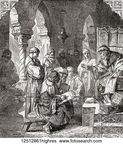 Arab students learning alchemy and astrology in a school in Cordoba, Spain in the 10th century. From Ward and Lock's Illustrated History of the World, published c. 1882. View Large Photo Image Stock Photograph - Arab students learning alchemy and astrology in a school in Cordoba, Spain in the 10th century. From Ward and Lock's Illustrated History of the World, published c. 1882.. Fotosearch