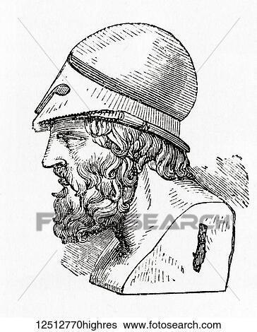 Stock Photograph - Aristides, 530 BC 468 BC. Ancient Athenian statesman. From Ward and Lock's Illustrated History of the World, published c. 1882.. Fotosearch