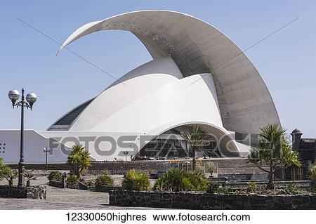 Stock Photograph - Auditorium Of Tenerife, Opened September 26, 2003; Santa Cruz, Tenerife, Canary Islands, Spain. Fotosearch