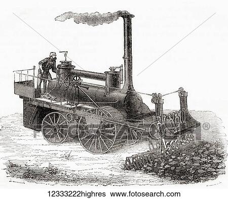 Barrat brothers forked hoe steam machine, 19th century. From Les Merveilles de la Science, published 1870. View Large Photo Image Stock Photograph - Barrat brothers forked hoe steam machine, 19th century. From Les Merveilles de la Science, published 1870.. Fotosearch