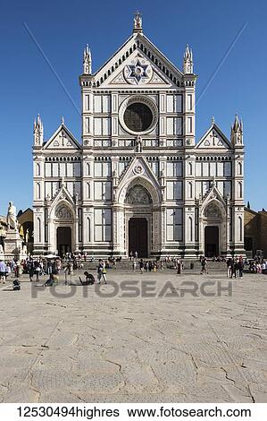 Basilica of the Holy Cross, Piazza de Santa Croce; Florence, Tuscany, Italy View Large Photo Image Stock Photograph - Basilica of the Holy Cross, Piazza de Santa Croce; Florence, Tuscany, Italy. Fotosearch