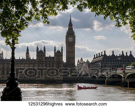 Big Ben and the Houses of Parliament along the River Thames; London, England View Large Photo Image Stock Photograph - Big Ben and the Houses of Parliament along the River Thames; London, England. Fotosearch
