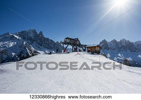 Stock Photograph - Brevent-Flegere Ski Area; Chamonix, France. Fotosearch