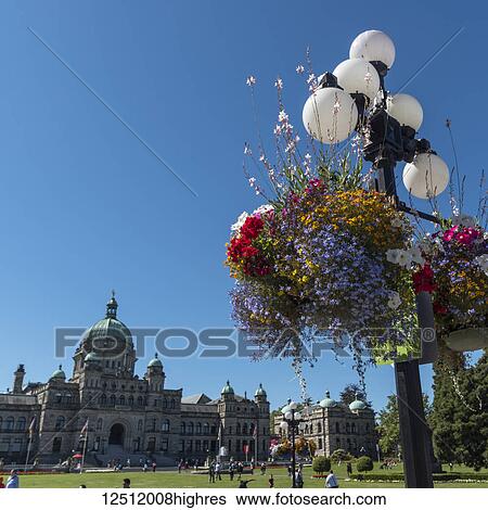 Stock Photograph - British Columbia Parliament Buildings in Victoria, Vancouver Island; Victoria, British Columbia, Canada. Fotosearch
