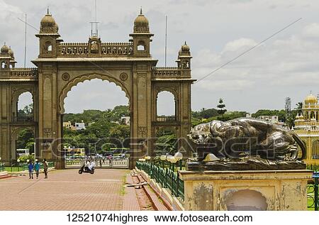Bronze statue of tiger at Mysore Palace; Mysore, Karnataka, India View Large Photo Image Stock Photograph - Bronze statue of tiger at Mysore Palace; Mysore, Karnataka, India. Fotosearch
