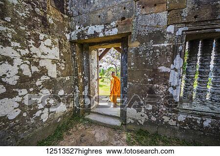 Buddhist monk; Preah Vihear, Cambodia View Large Photo Image Stock Photograph - Buddhist monk; Preah Vihear, Cambodia. Fotosearch