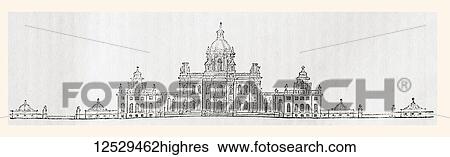 Stock Photograph - Castle Howard, York, North Yorkshire, England. From Old England: A Pictorial Museum, published 1847.. Fotosearch