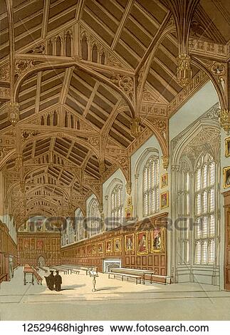 Christ Church Hall, Oxford University, Oxford, England. King Charles I held his Parliament in the Great Hall during the English Civil War. From Old England: A Pictorial Museum, published 1847. View Large Photo Image Stock Photograph - Christ Church Hall, Oxford University, Oxford, England. King Charles I held his Parliament in the Great Hall during the English Civil War. From Old England: A Pictorial Museum, published 1847.. Fotosearch