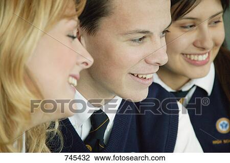 Stock Image - Classmates in uniform. Fotosearch