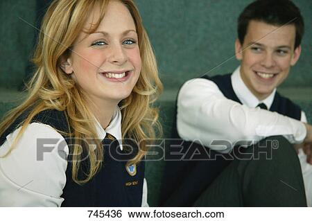 Stock Photograph - Classmates in uniform. Fotosearch