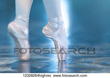 Stock Photograph - Close Up Of A Ballerina's Toes On Point. Fotosearch