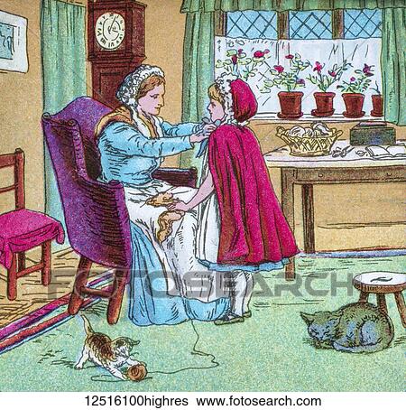 Coloured illustration in a child's storybook from the fairy tale Little Red Riding Hood View Large Photo Image Stock Photograph - Coloured illustration in a child's storybook from the fairy tale Little Red Riding Hood. Fotosearch
