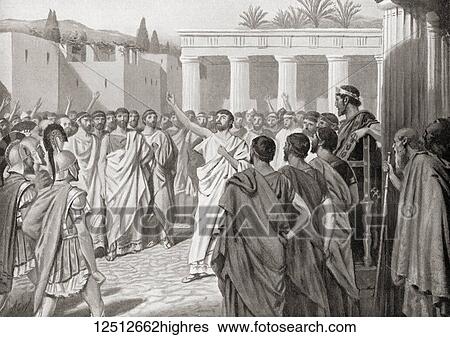 Stock Photograph - Congress of the Peloponnesian states at Sparta in 432 BC. From Hutchinson's History of the Nations, published 1915.. Fotosearch
