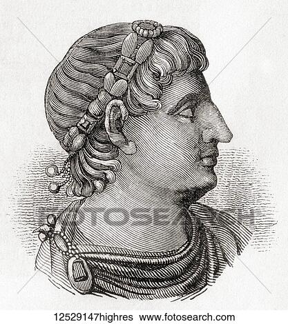 Stock Photograph - Constantine the Great, c. 272 AD - 337 AD, aka Constantine I or Saint Constantine. Roman Emperor. From Old England: A Pictorial Museum, published 1847.. Fotosearch