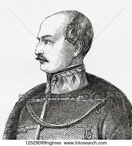 Stock Photograph - Count Josip Jela? i? von Buim, 1801 1859, also spelled Jellachich, Jella? i? or Jellasics. Ban of Croatia, Slavonia and Dalmatia. From Ward and Lock's Illustrated History of the World, published c. 1882.. Fotosearch